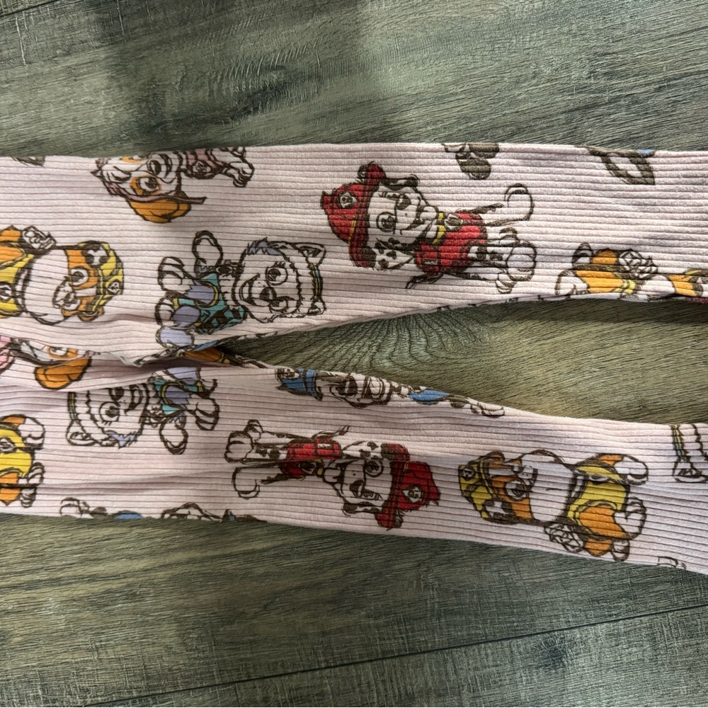Paw Patrol Pink Character Print Tights with Multicolor Pup Motifs